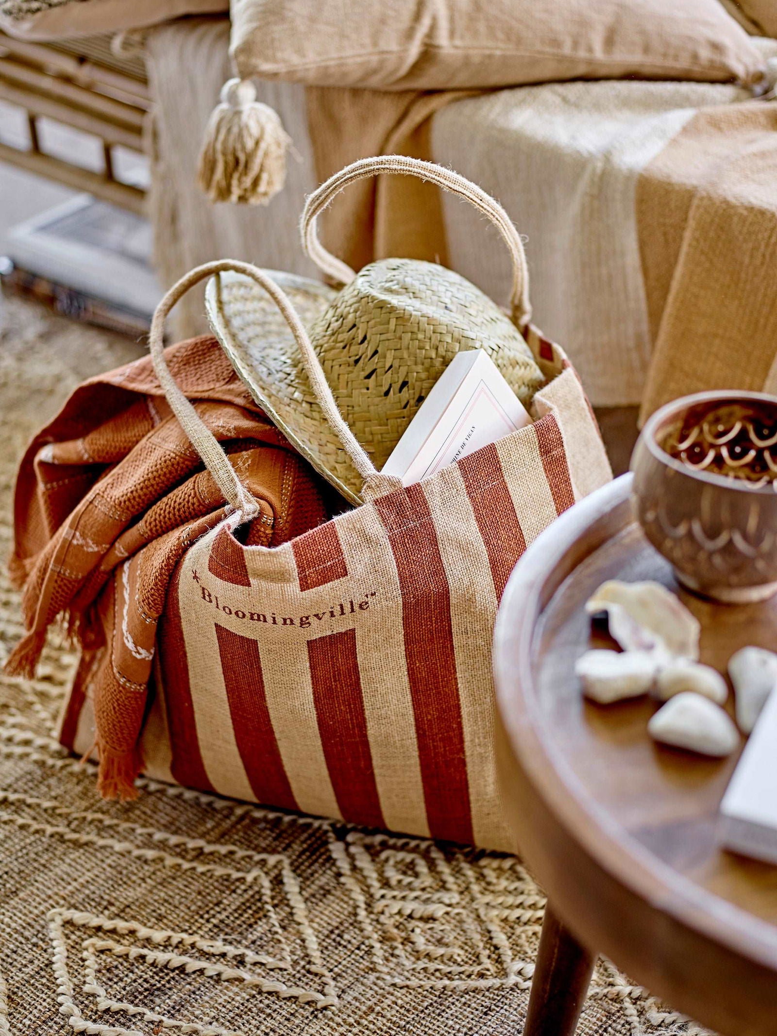 Bergamo Jute Shopping Bag- Brown - Generosa Home & Living -  - 