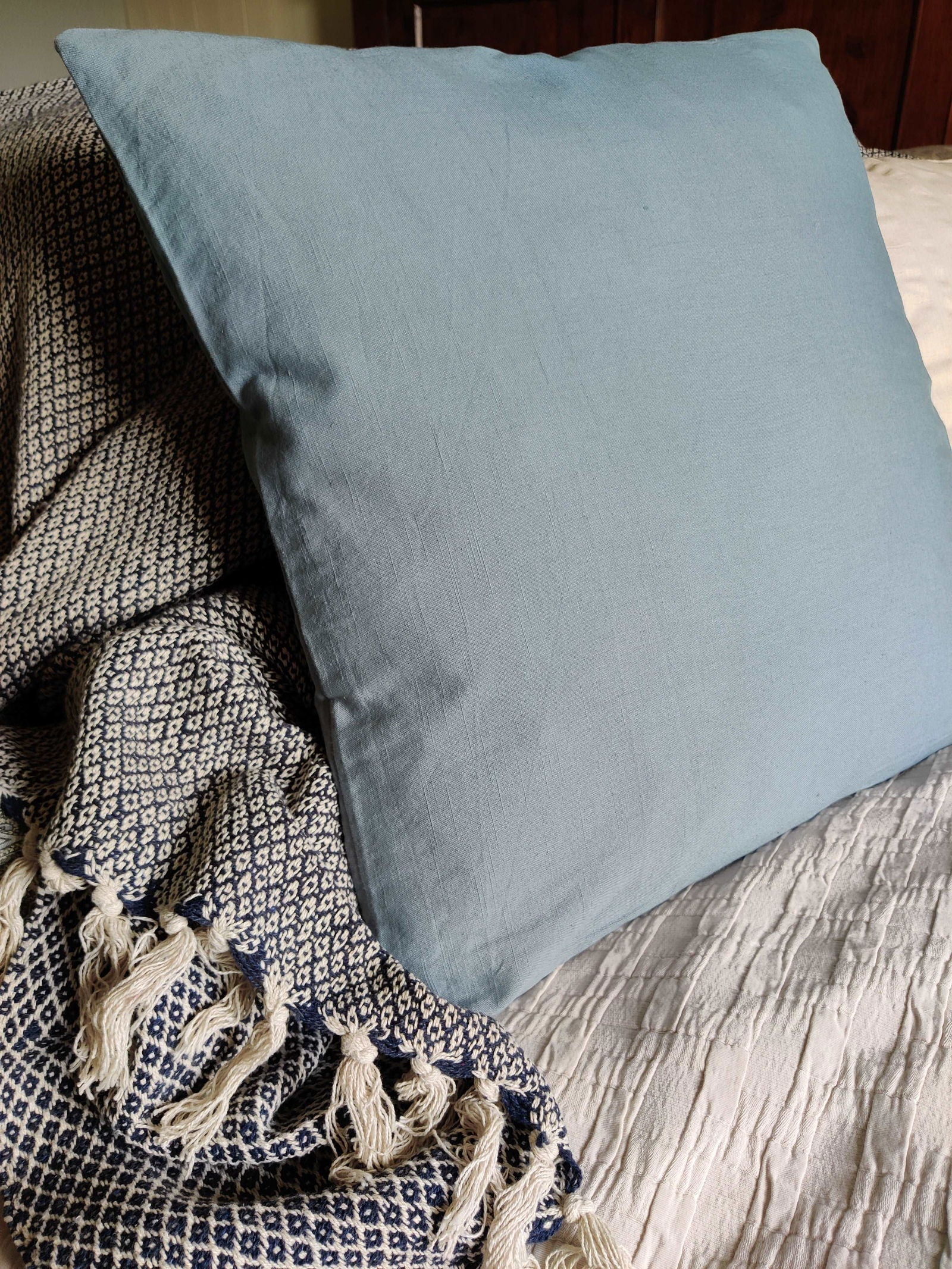 Blue Woven Cushion - Generosa Home & Living -  - 