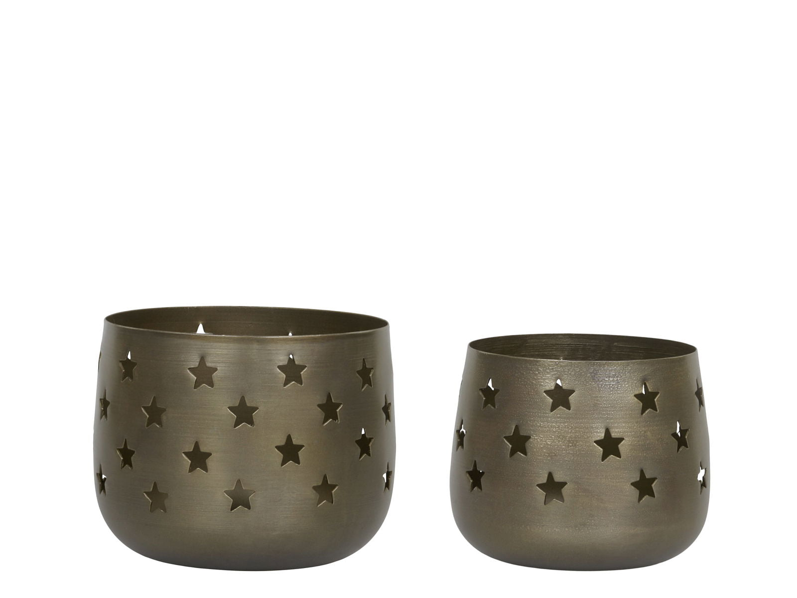 Brass Tealight Holder with Stars set/2 - Generosa Home & Living -  - 