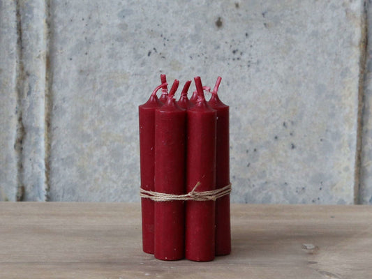 Bundle of 6 Short Dinner Candles-Dark Red - Generosa Home & Living -  - 