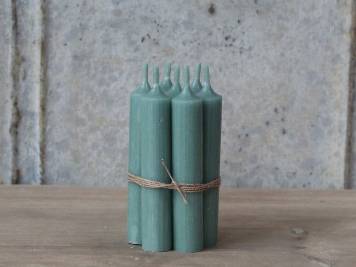 Bundle of 6 Short Dinner Candles - Verte - Generosa Home & Living -  - 