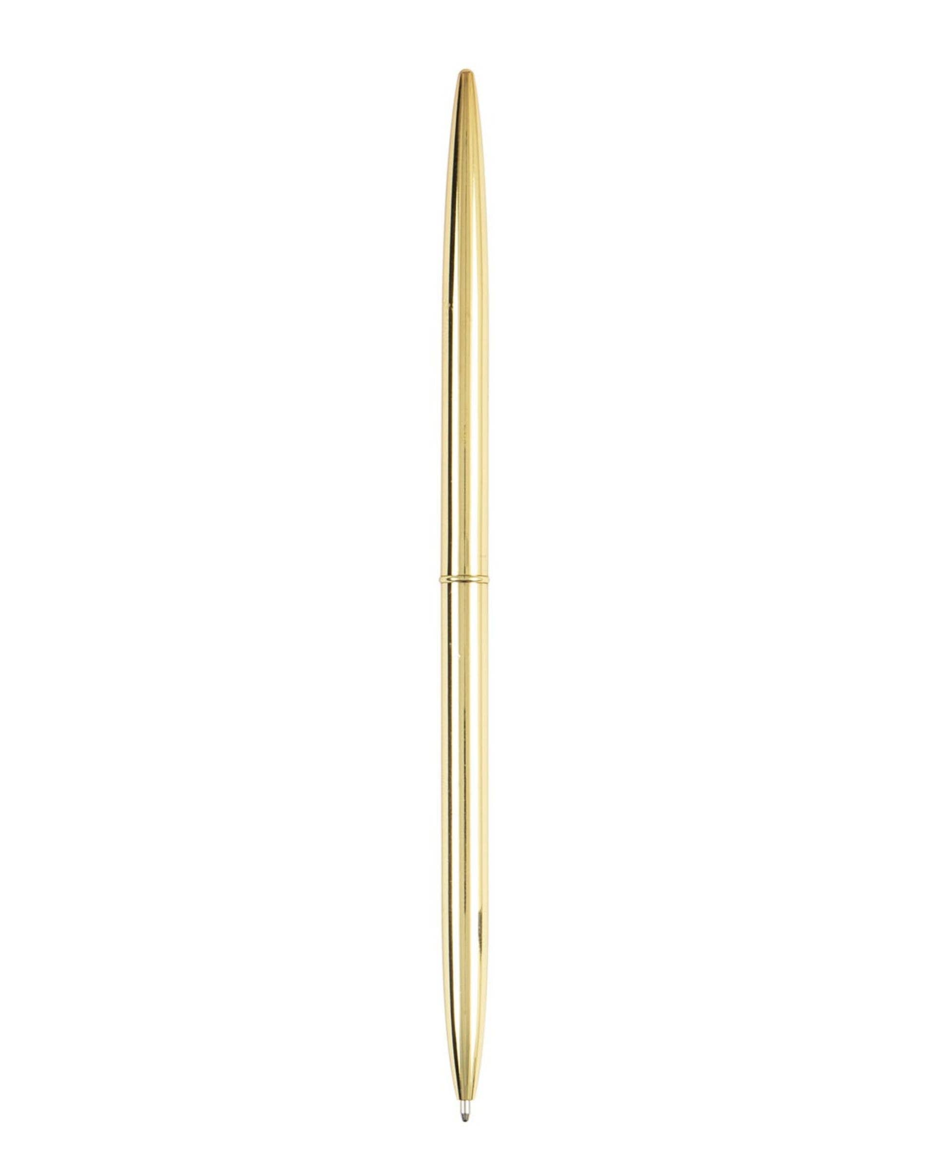 Gold pen on a white background