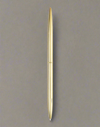 Gold pen on a taupe background