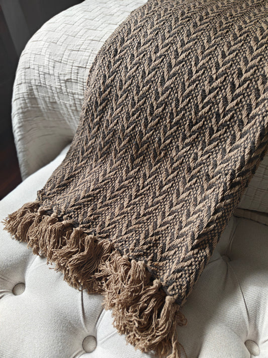 Patterned Throw- Mocca