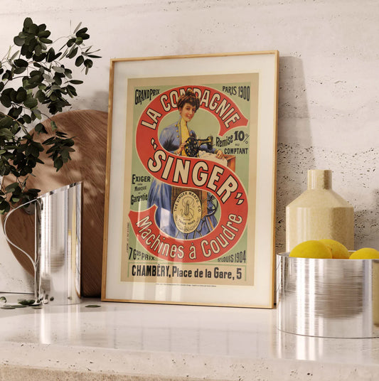 Vintage Sewing Machine Poster