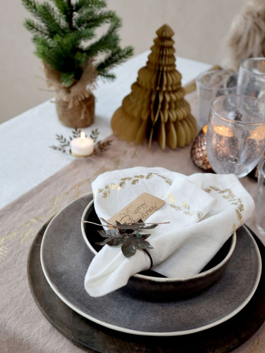Napkin with Gold Print Set of 4 freeshipping - Generosa