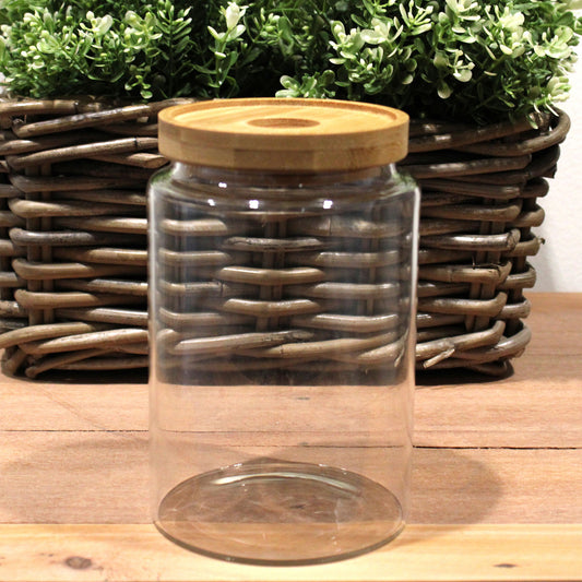 Small Bamboo Glass Jar 15cm freeshipping - Generosa