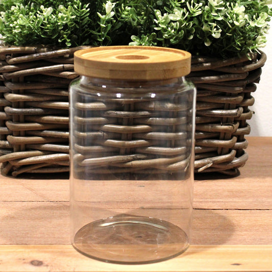 Small Bamboo Glass Jar 10cm freeshipping - Generosa