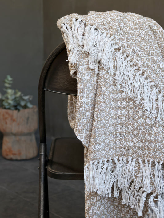 Throw - latte, patterned (only 1 left!)
