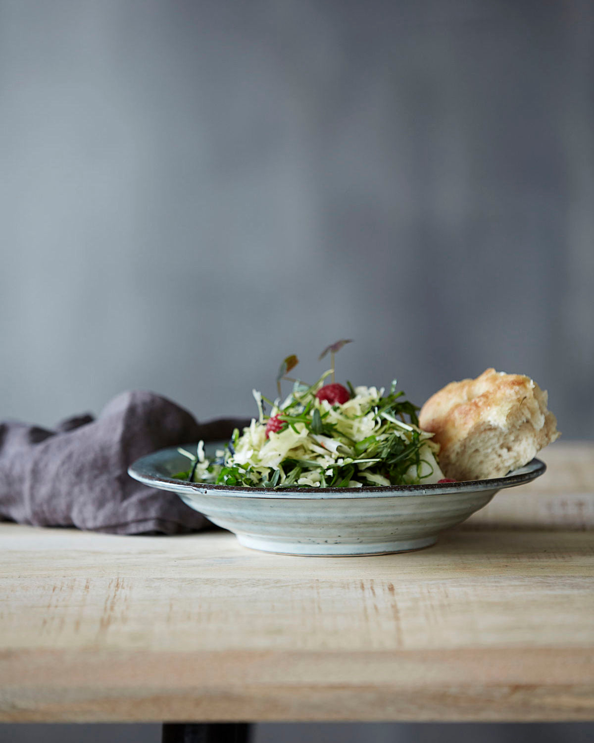 Rustic Soup Bowl Grey/Blue freeshipping - Generosa
