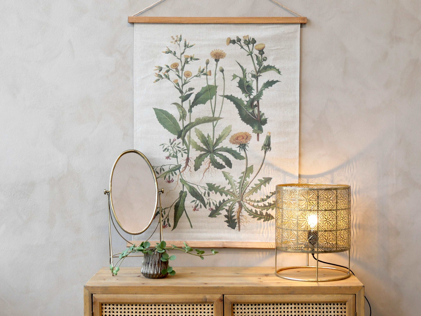 Hanging Canvas with Floral Print