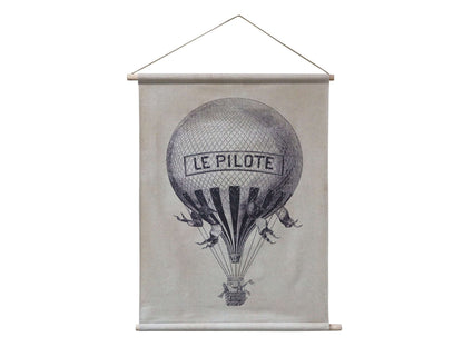 Hanging Canvas Print with Hot Air Balloon