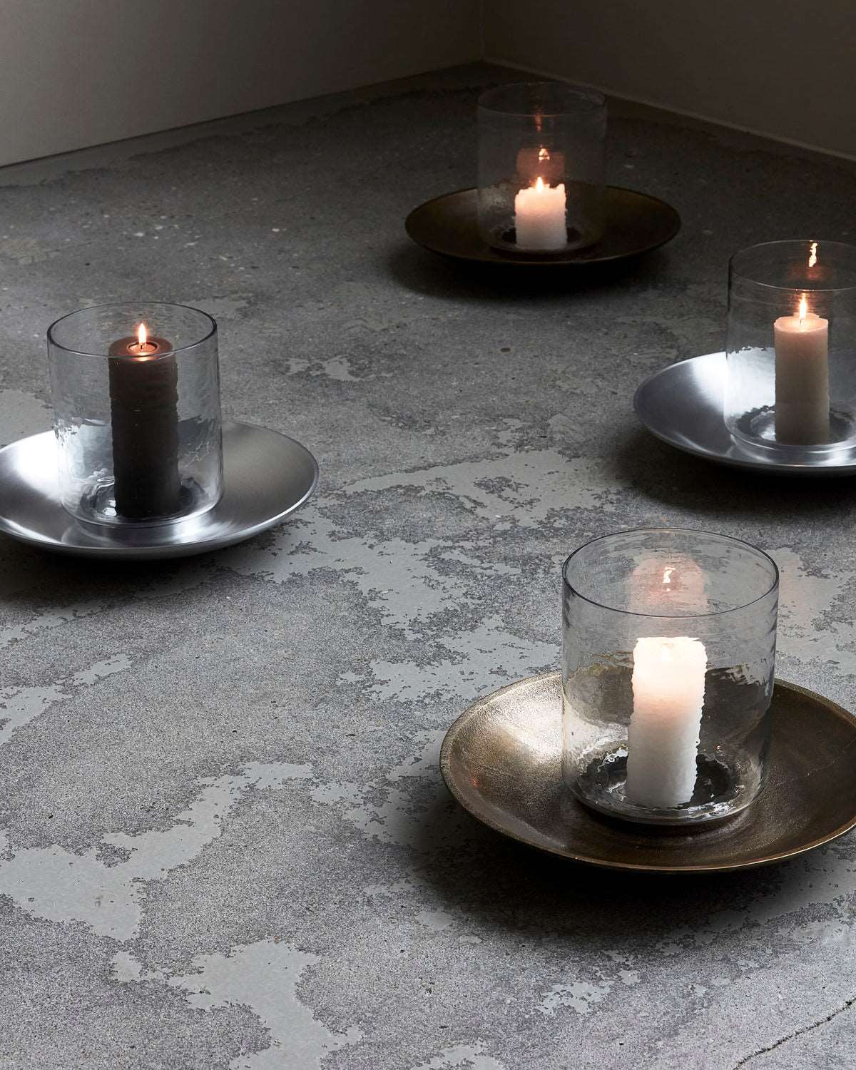 Hurricane Candleholder - Antique Brass Finish