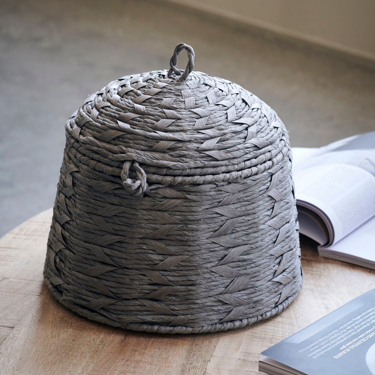 Reve Basket with lid- Grey freeshipping - Generosa