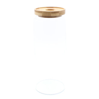 Medium Bamboo Glass Jar freeshipping - Generosa