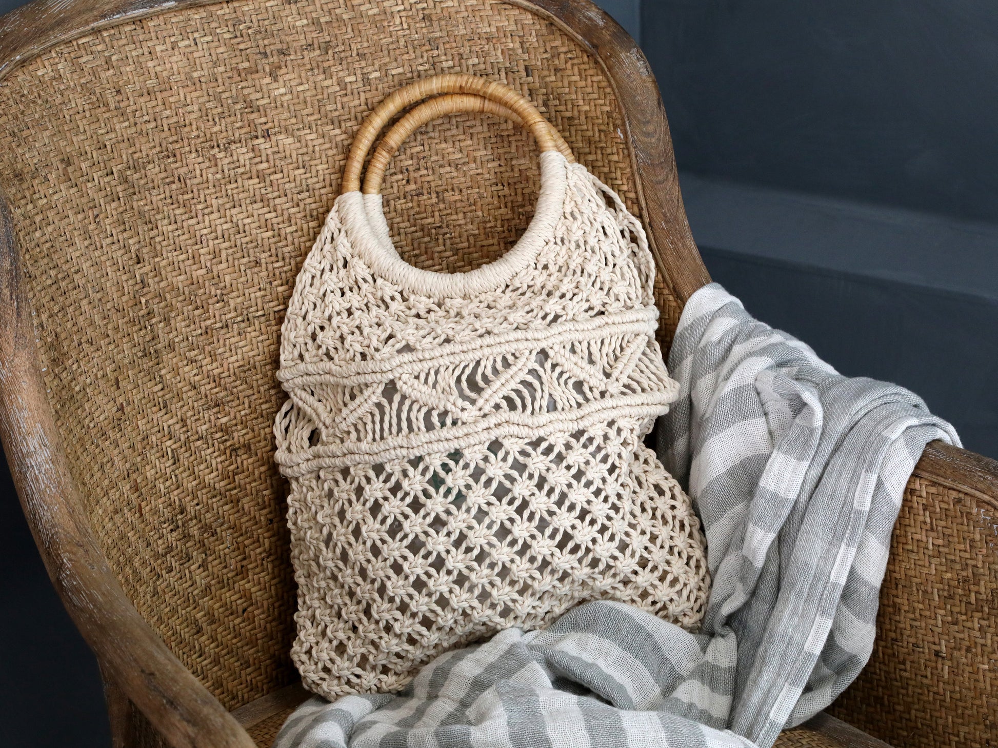 Old French Chair with Wicker freeshipping - Generosa