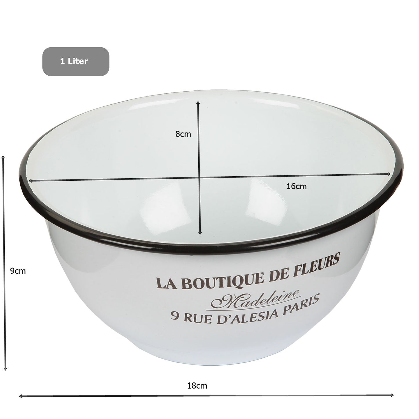 Enamel Bowl with French Motif freeshipping - Generosa