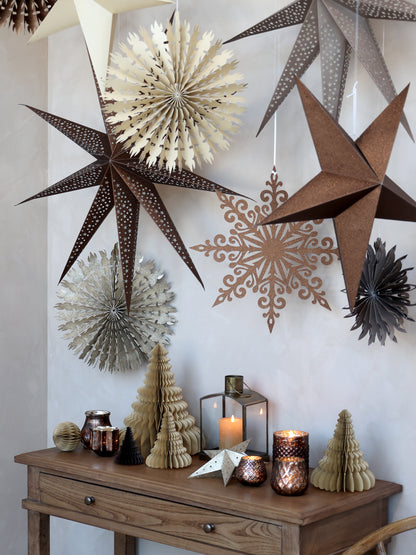 Vintage Paper Star 60cm- Antique Latte