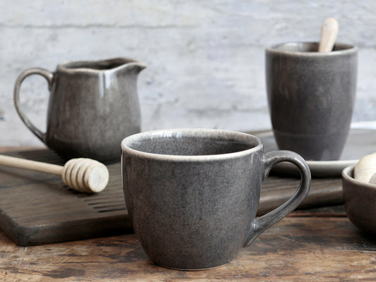 Set of 4 Calais Mug with Handle- Grey