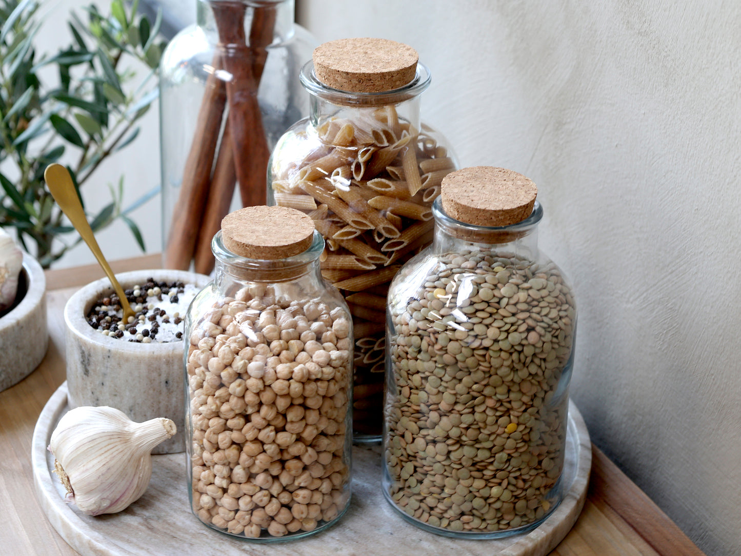 Milk Bottle with Cork Lid 18cm