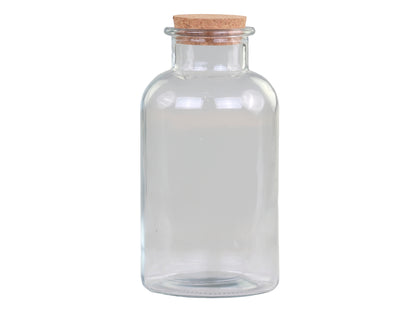 Milk Bottle with Cork Top-Dimensions:H21/D9 cm clear Material: Glass and cork Contains: 1200 ml Glass is dishwasher safe
