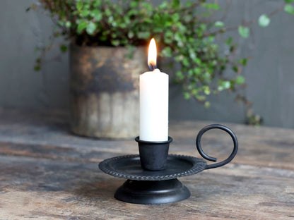 Chamberstick on foot for Short dinner candle