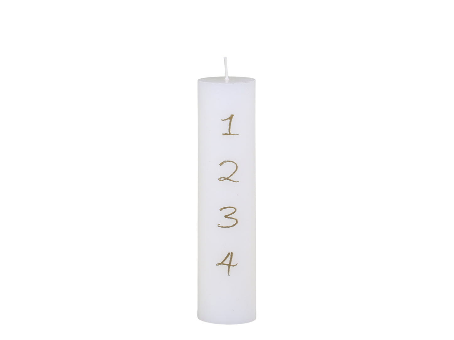 Advent Candle with Gold Numbers 1-4