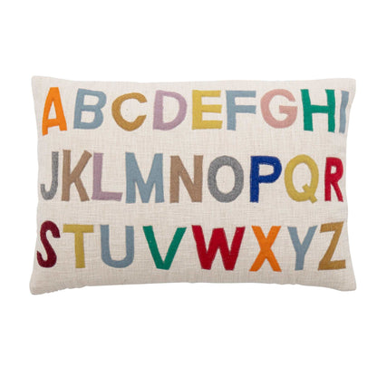Help your little ones learn their ABCs with Bloomingville. With this soft cushion, you have a decorative addition to the room while also learning the alphabet.  This gorgeous Cotton cushion is 60cm L and 40cm high. Each letter of the alphabet is a different colour and is sewn on.