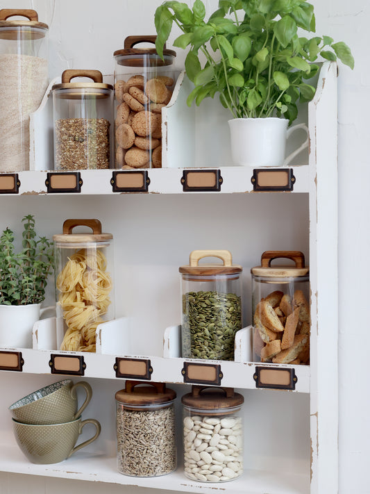 Storage jar with Wooden Lid H30cm