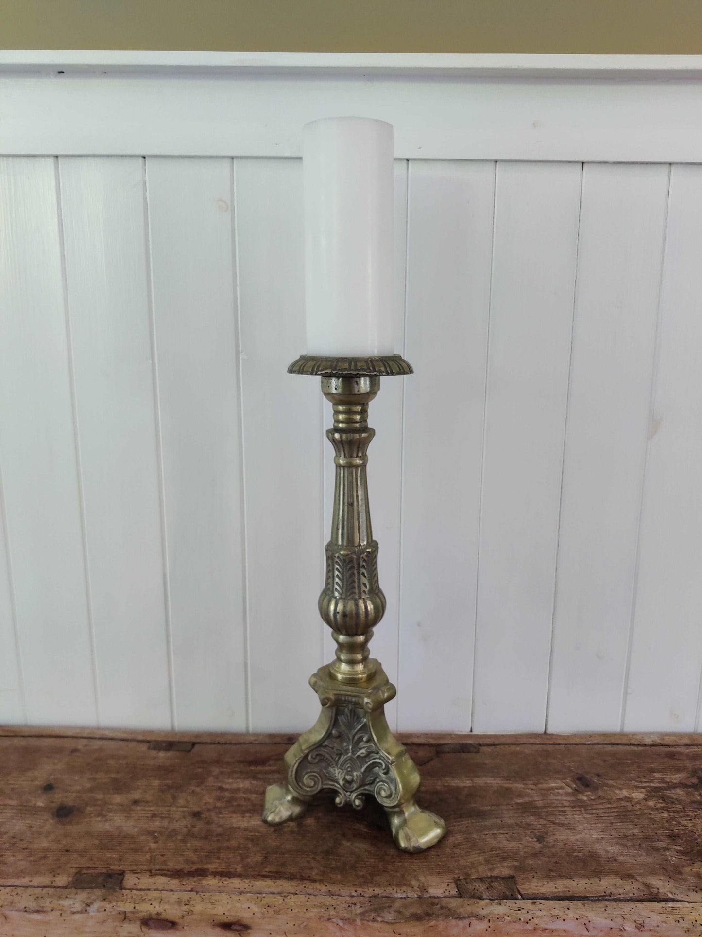 Large Candle Holder - Brass finish- (only 1 left)