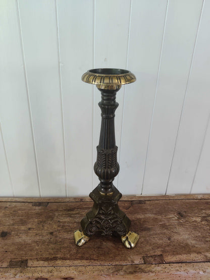 Large Candle Holder - Brown/Brass Mix