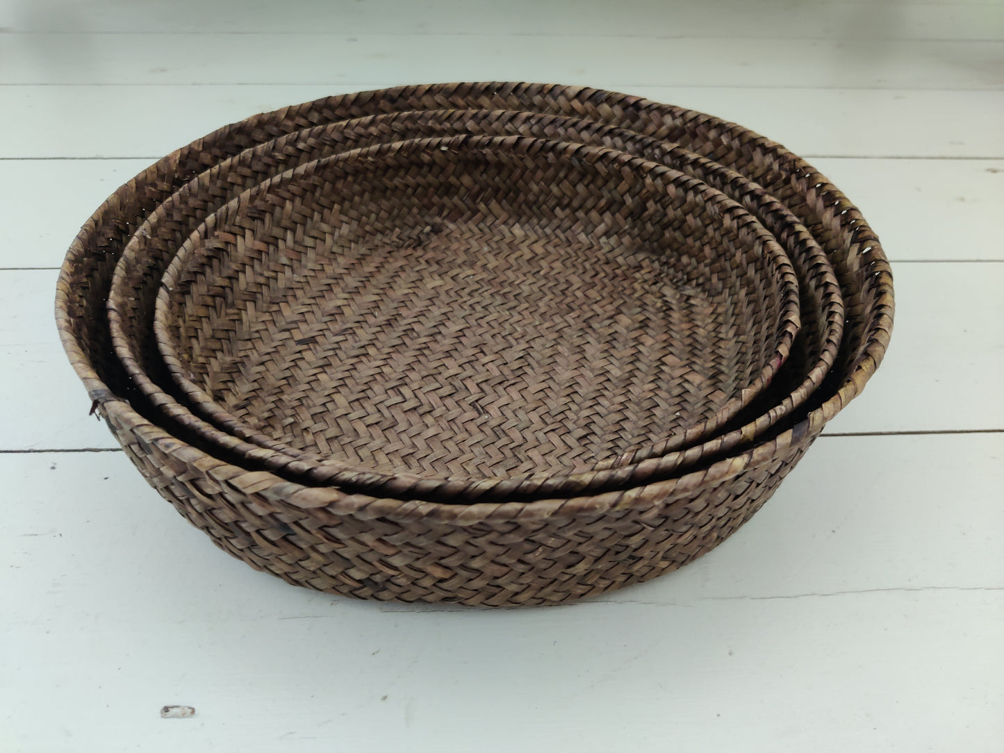 Round Seagrass Baskets Set of 3