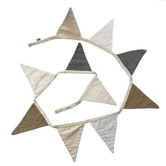 Bunting- white, beige and grey