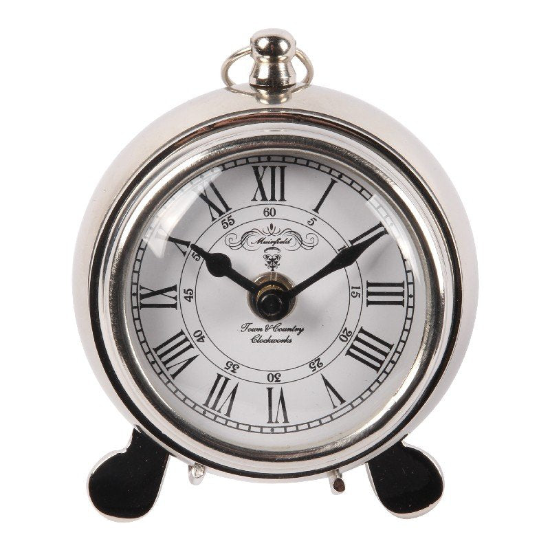 Baroque Style Silver Desk Clock freeshipping - Generosa