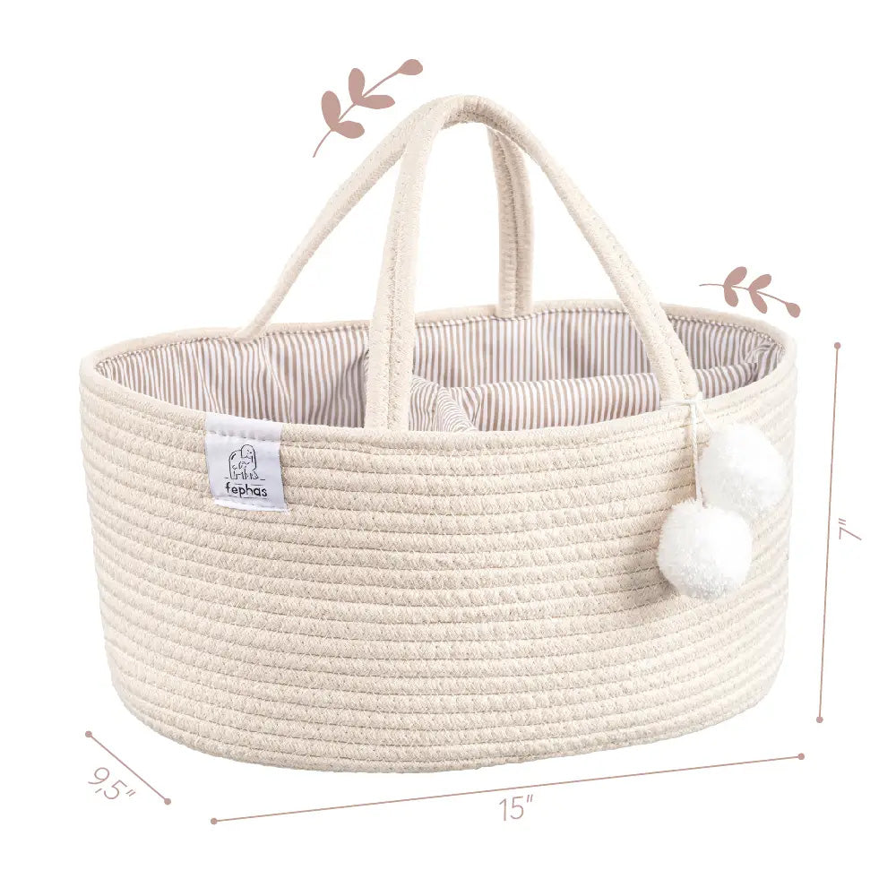 Rope Nappy Caddy- Beige