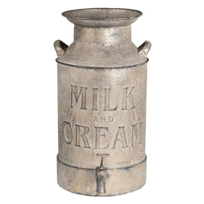 Milk can 21x27x38 cm / 8L Dimensions: 21x27x38 cm / 8L Colour: Grey Material: Metal  For decorative use only 