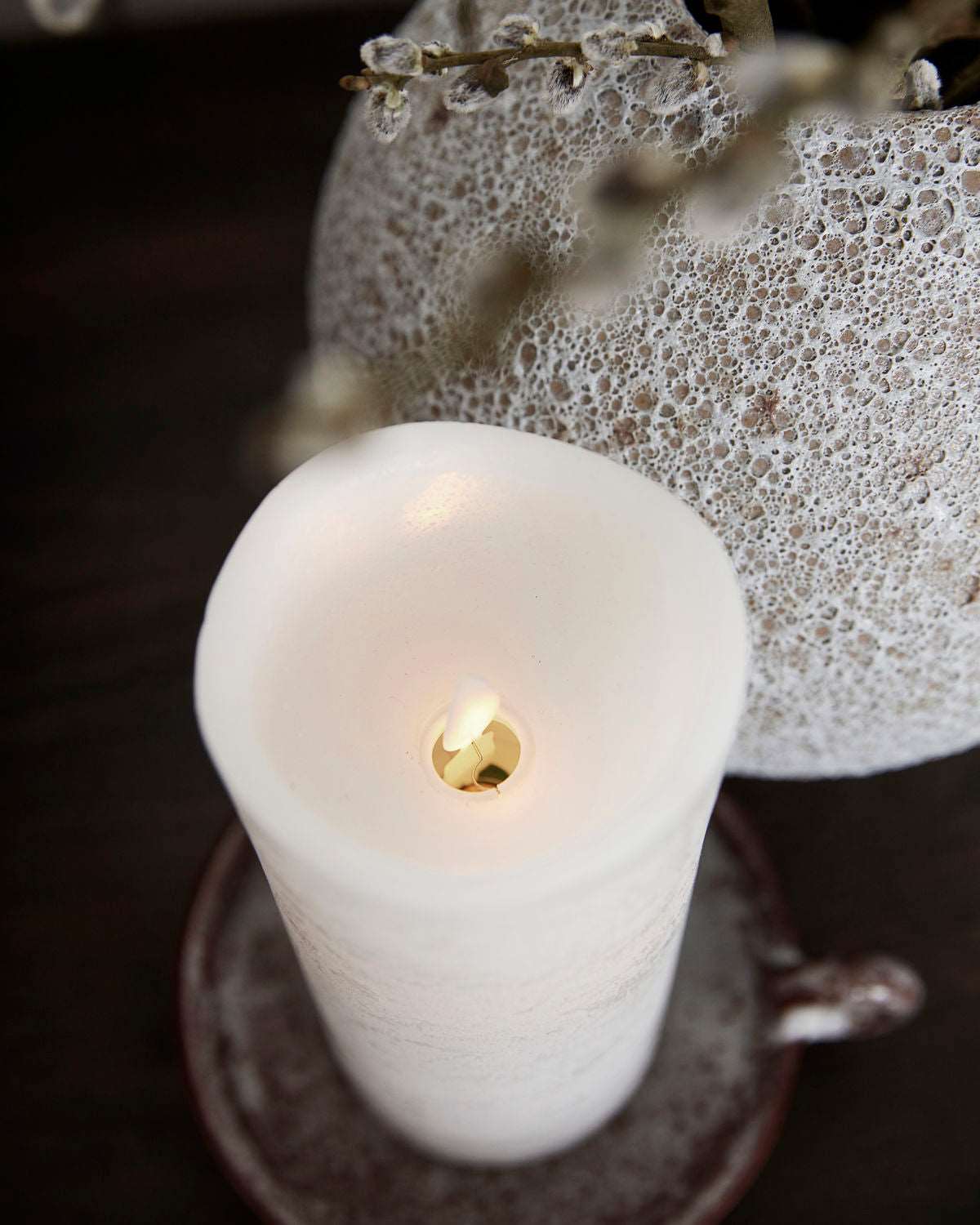 Candle, LED, White H18cm freeshipping - Generosa