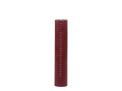Red Advent Candle with Gold Numbers