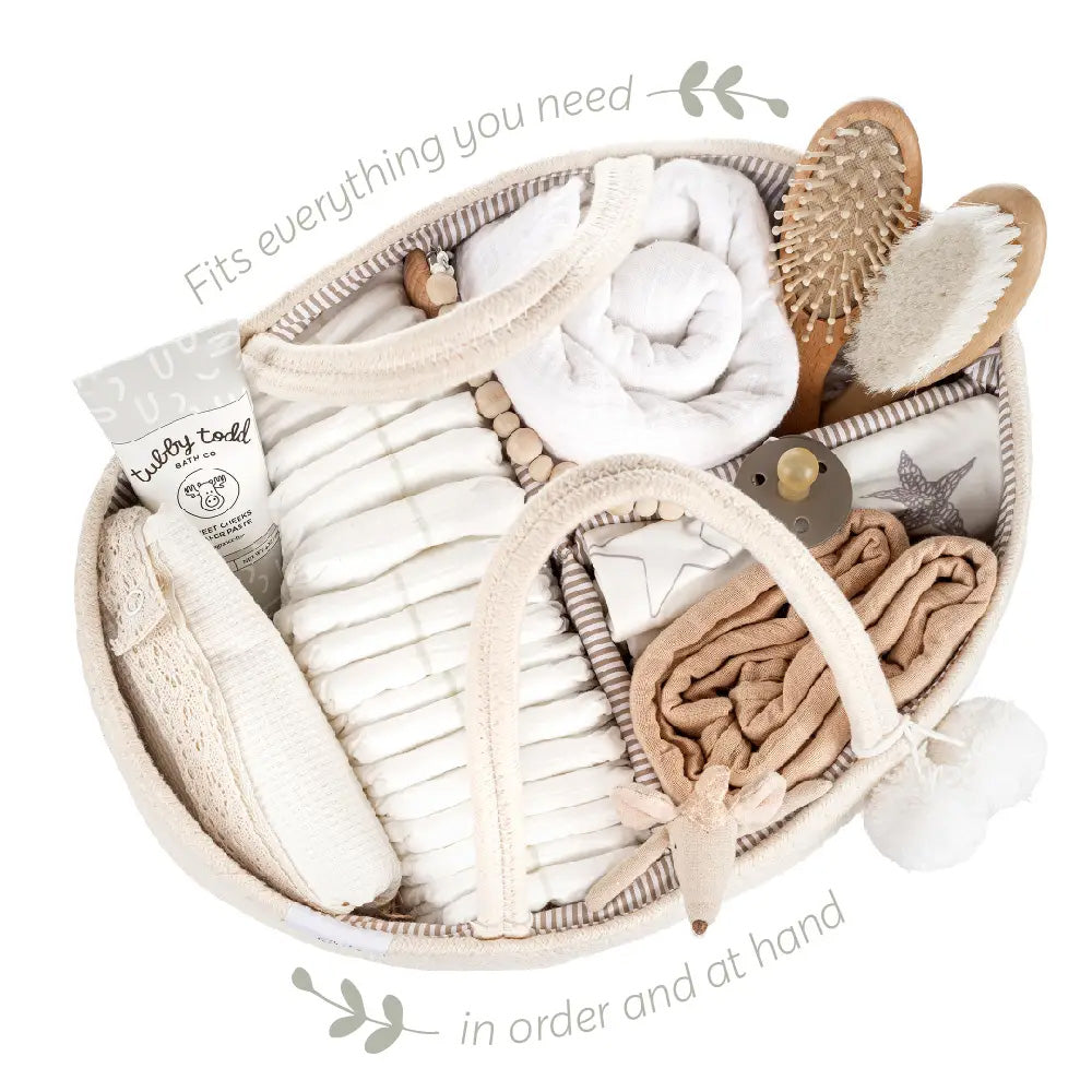 Rope Nappy Caddy- Beige