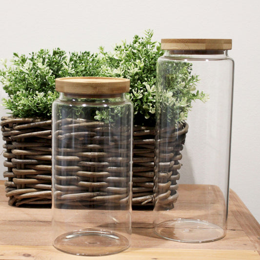Large Bamboo Glass Jar freeshipping - Generosa